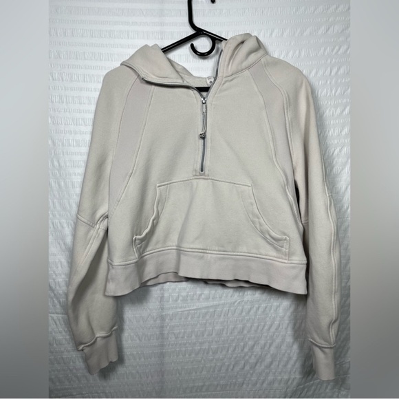 lululemon athletica Tops - Lululemon Scuba Hoodie Half Zip Heathered
Bone/Cream Size XS/S